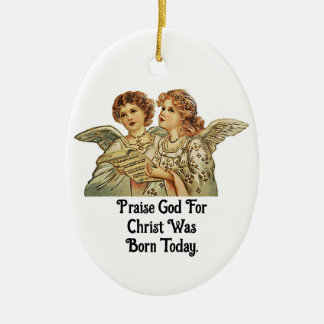Vintage Angels Singing Ceramic Ornament