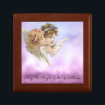 Vintage Angels Wooden Keepsake Box<br><div class="desc">Beautiful, vintage picture of angels in soft pastel coloring graces this small wooden gift box. With the message, "May the angels guide you always, " this would make a lovely gift for Christmas, Birthday, First Communion, Confirmation and more! Use it to hold special jewelry, a rosary and other small keepsakes....</div>