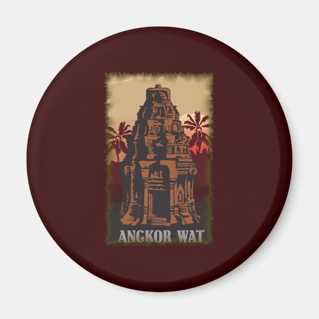 Vintage Angkor Wat Magnet (Front)