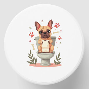Vintage Angry French Bulldog Holding Toilet Paper Mini Candle Favors