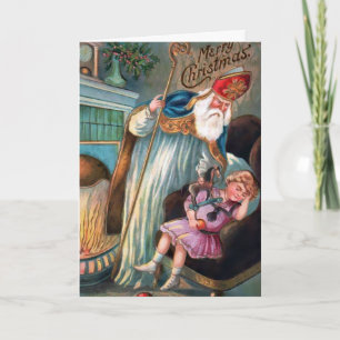 Vintage Angry Santa Christmas Card