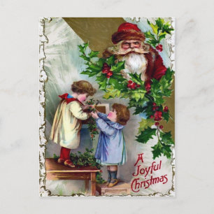 Vintage Angry Santa Christmas Postcard