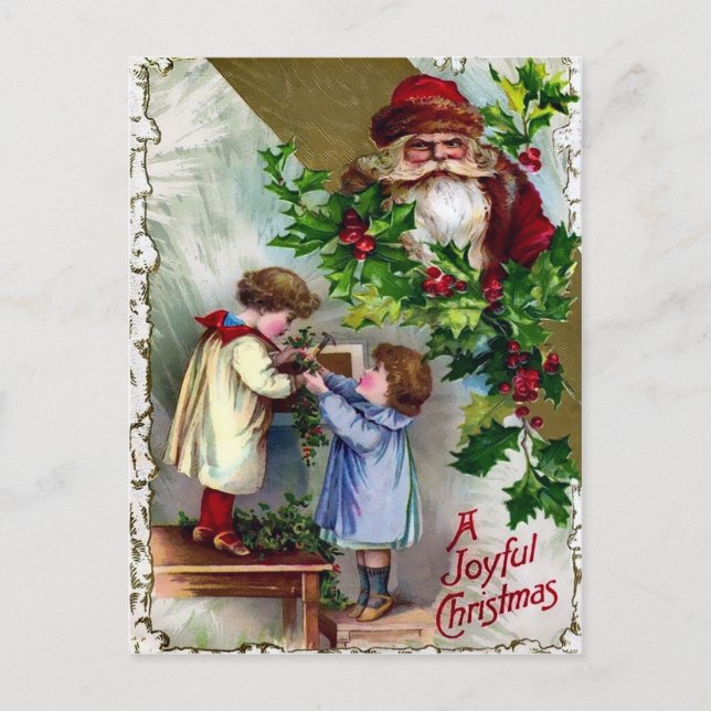 Vintage Angry Santa Christmas Postcard (Front)