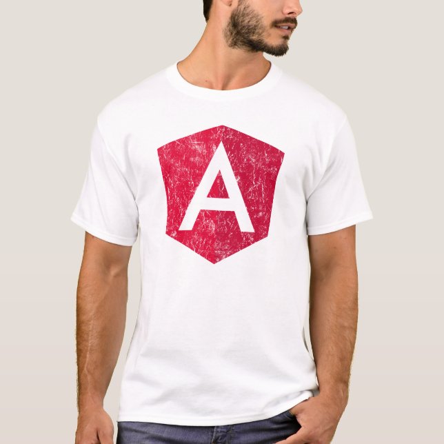 Vintage Angular JS JavaScript Developer T-Shirt (Front)