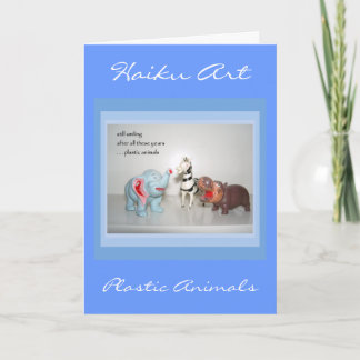 Vintage Animal Customizable Haiku Greeting Card