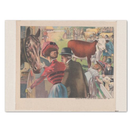 Vintage Animal Fair Farm Ephemera  Tissue Paper