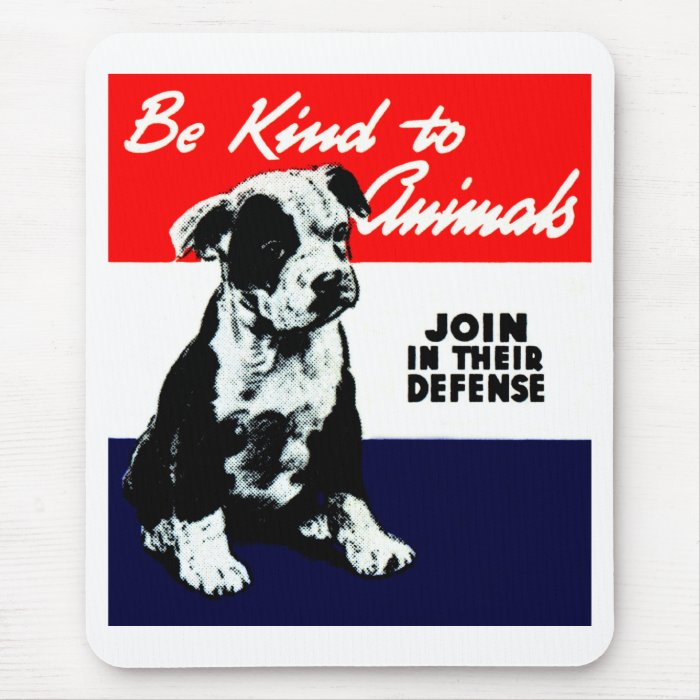 Vintage Animal Kindness Poster Mousepad