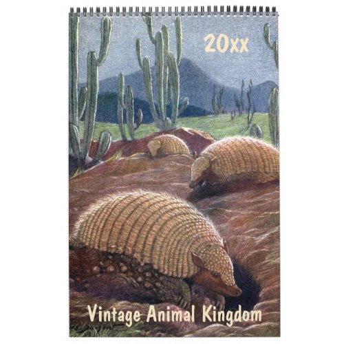 Vintage Animal Kingdom Jungles Deserts Forests Calendar