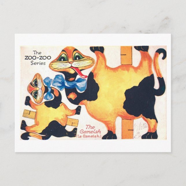 Vintage Animal Paper Doll--Camelah Postcard (Front)