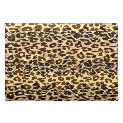 Vintage animal print fur of leopard cloth placemat