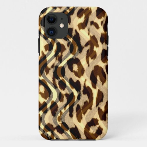 Vintage animal print fur skin of leopard iPhone 11 case