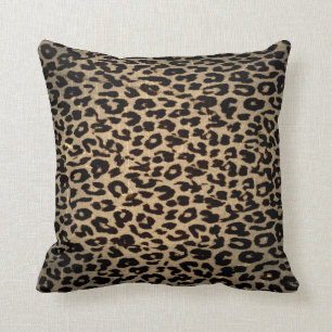Vintage animal print texture of leopard throw pillow