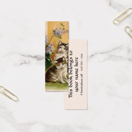 Customizable Vintage Pet Animals Victorian Cats Kittens Flowers Business Card Templates