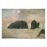 Vintage Animals, Grizzly Bears by Albert Bierstadt Cloth Placemat