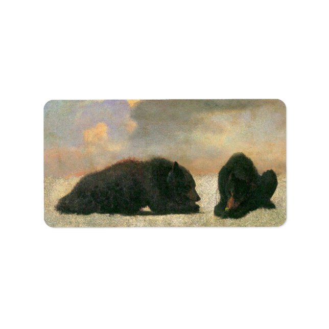 Vintage Animals, Grizzly Bears by Albert Bierstadt Label (Front)