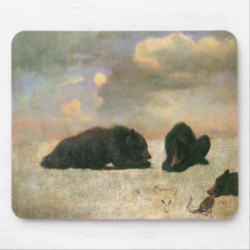 Vintage Animals Grizzly Bears by Albert Bierstadt Mouse Pad