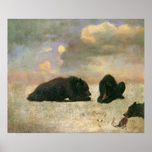 Vintage Animals, Grizzly Bears by Albert Bierstadt Poster