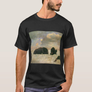 Vintage Animals, Grizzly Bears by Albert Bierstadt T-Shirt