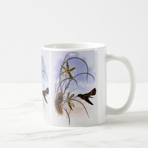 Vintage Animals Hummingbird Bird Orchid Flowers Coffee Mug