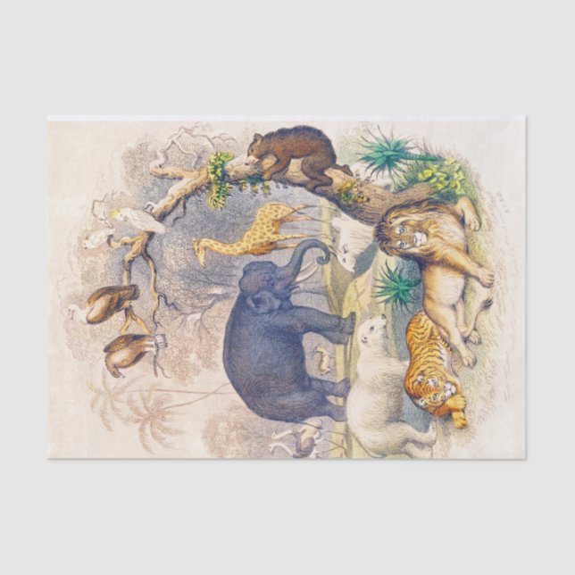 Vintage Animals Tissue or Decoupage Paper (Front)