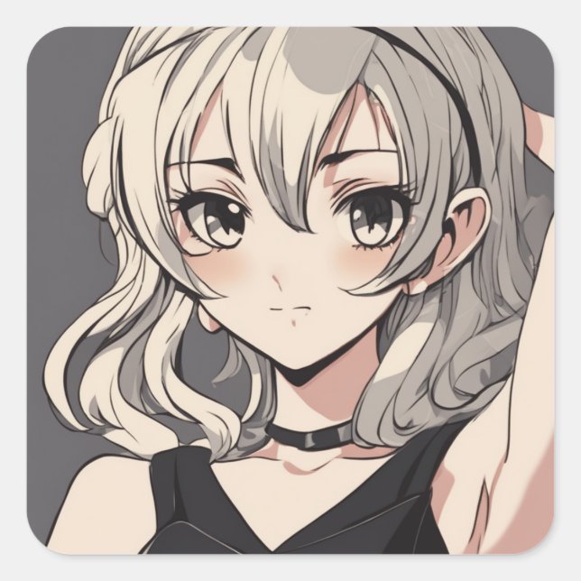 Vintage Anime LBD Sticker - Elegant Design (Front)