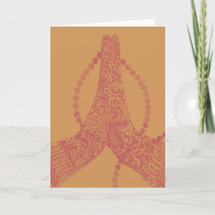 Vintage Anjali Mudra Mehndi Notecard -Blank inside