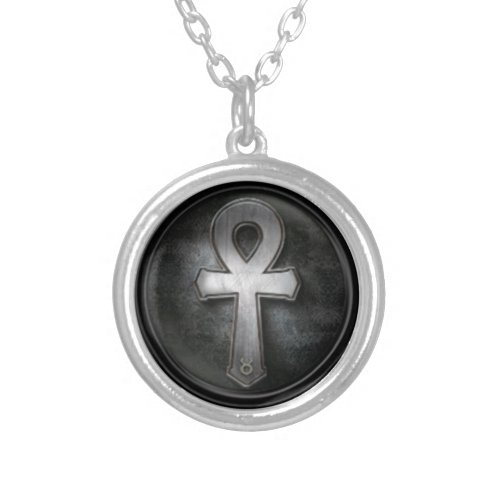 Vintage Ankh Symbol Key of Life Design Silver Plated Necklace