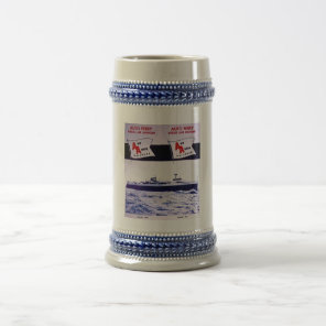 Vintage Ann Arbor Railroad Car Ferry Lake Michigan Beer Stein