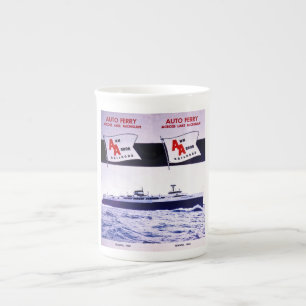 Vintage Ann Arbor Railroad Car Ferry Lake Michigan Bone China Mug