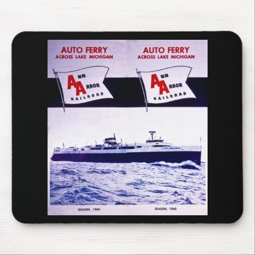 Vintage Ann Arbor Railroad Car Ferry Lake Michigan Mouse Pad