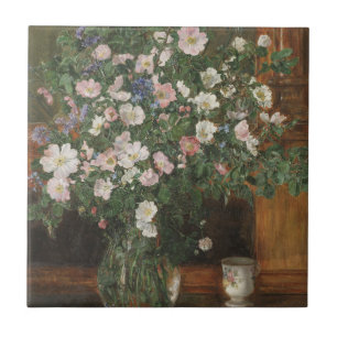 Vintage Anna Munthe-Norstedt Wild Briar Roses Ceramic Tile