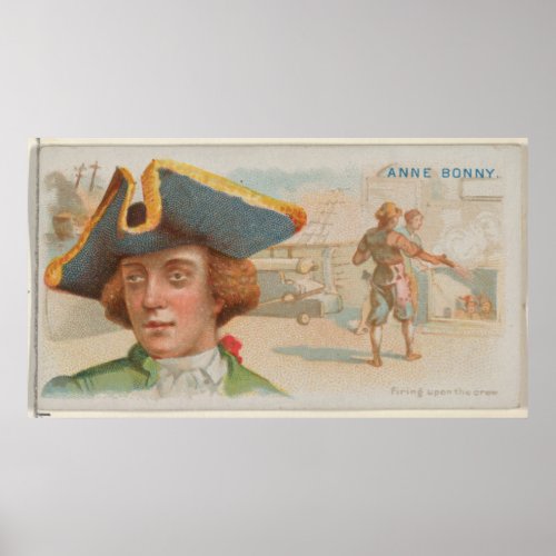Vintage Anne Bonny Illustrative Portrait 1888 Poster