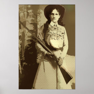 Vintage Annie Oakley Oil Grunge Canvas Print