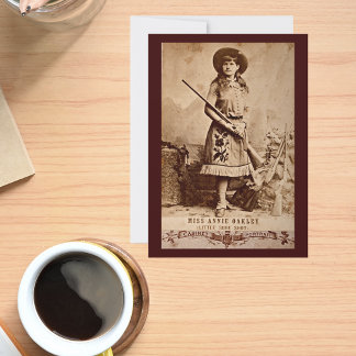 Vintage Annie Oakley Sepia Greeting Card