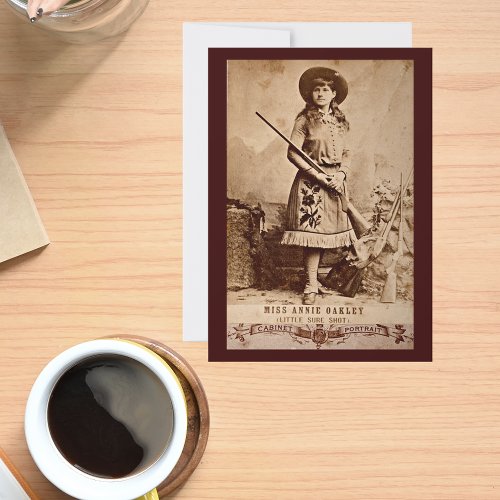 Vintage Annie Oakley Sepia Greeting Card