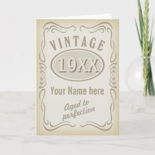Vintage anniversary card (editable)