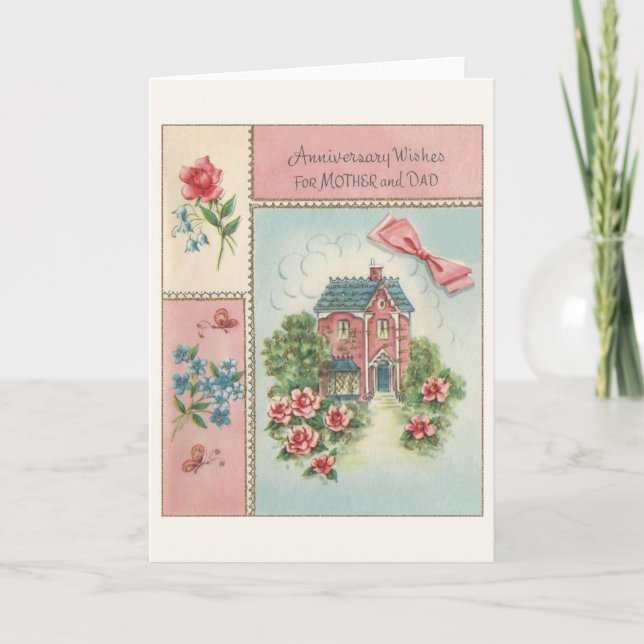 Vintage Anniversary Card for Mother and Dad (Front)