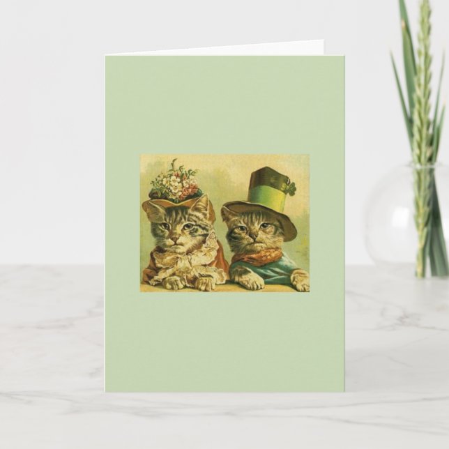 Vintage Anniversary Cats Greeting Card (Front)