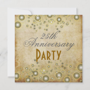 Vintage Anniversary, Champagne Bubbles Invitations