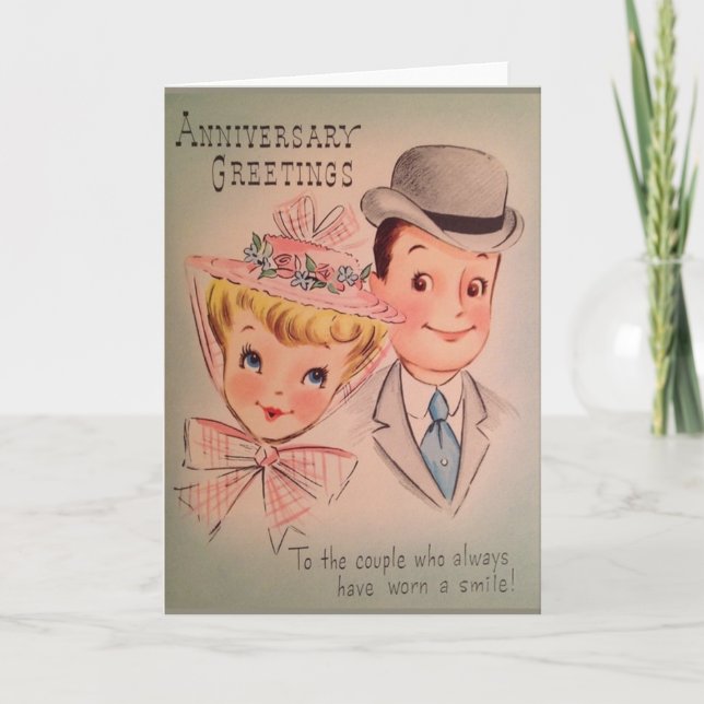 Vintage Anniversary Greeting Card (Front)