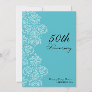 Vintage Anniversary Party Custom Invitation (aqua)