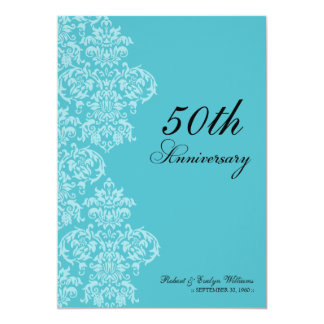 Vintage Anniversary Party Custom Invitation (aqua)