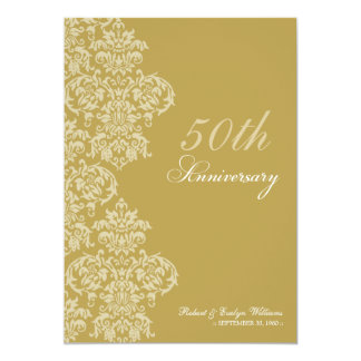 Vintage Anniversary Party Custom Invitation (gold)