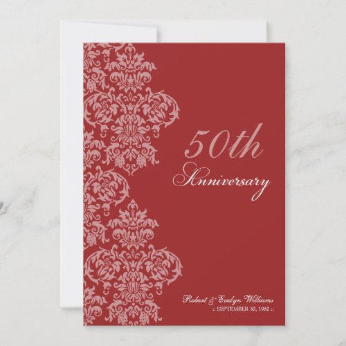 Vintage Anniversary Party Custom Invitation (red)