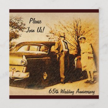 Vintage Anniversary Party Invite For Milestone by CountryCorner at Zazzle