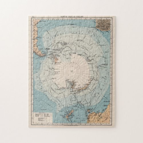 Vintage Antarctica Exploration Routes Map 1906 Jigsaw Puzzle