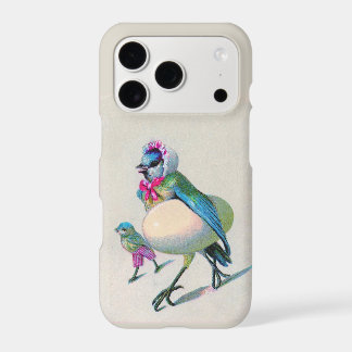 Vintage Anthropomorphic Mama Bluebird & Child Iphone 18 Pro Case