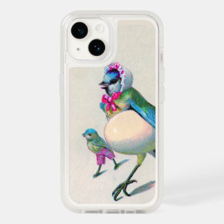 Vintage Anthropomorphic Mama Bluebird & Child OtterBox iPhone 14 Case