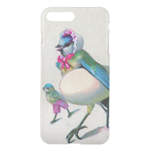 Vintage Anthropomorphic Mama Bluebird  Child iPhone 8 Plus7 Plus Case