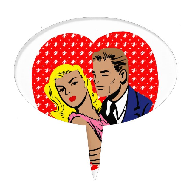 vintage anti valentine cake topper (Front)